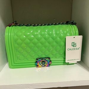 Lime Green Quilted Jelly Bag